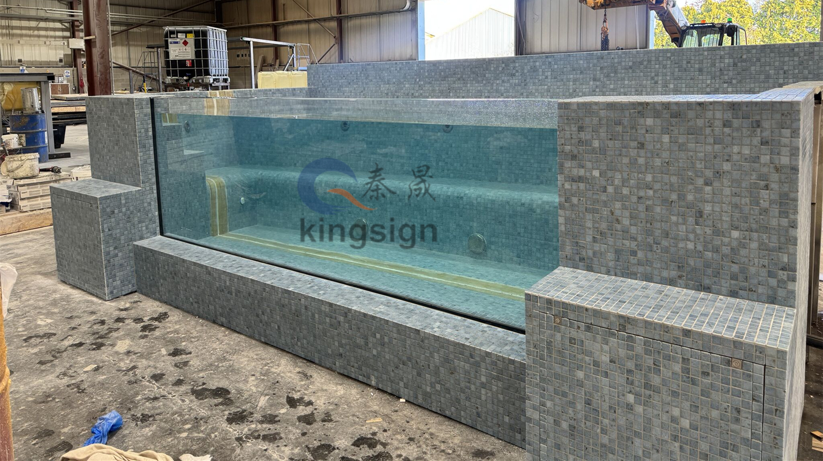 Kingsign 80 mm dik acrylplaat voor display zwembadraam