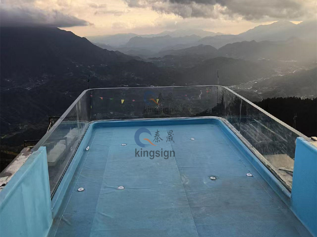 Kingsign u vorm acryl pool ramen installatie
